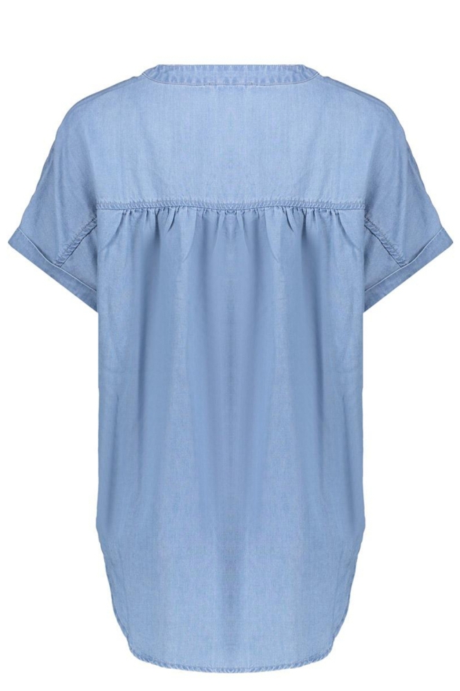 DENIM TOP MET SIERKOORD 53001 10 STONEBLEACH DENIM